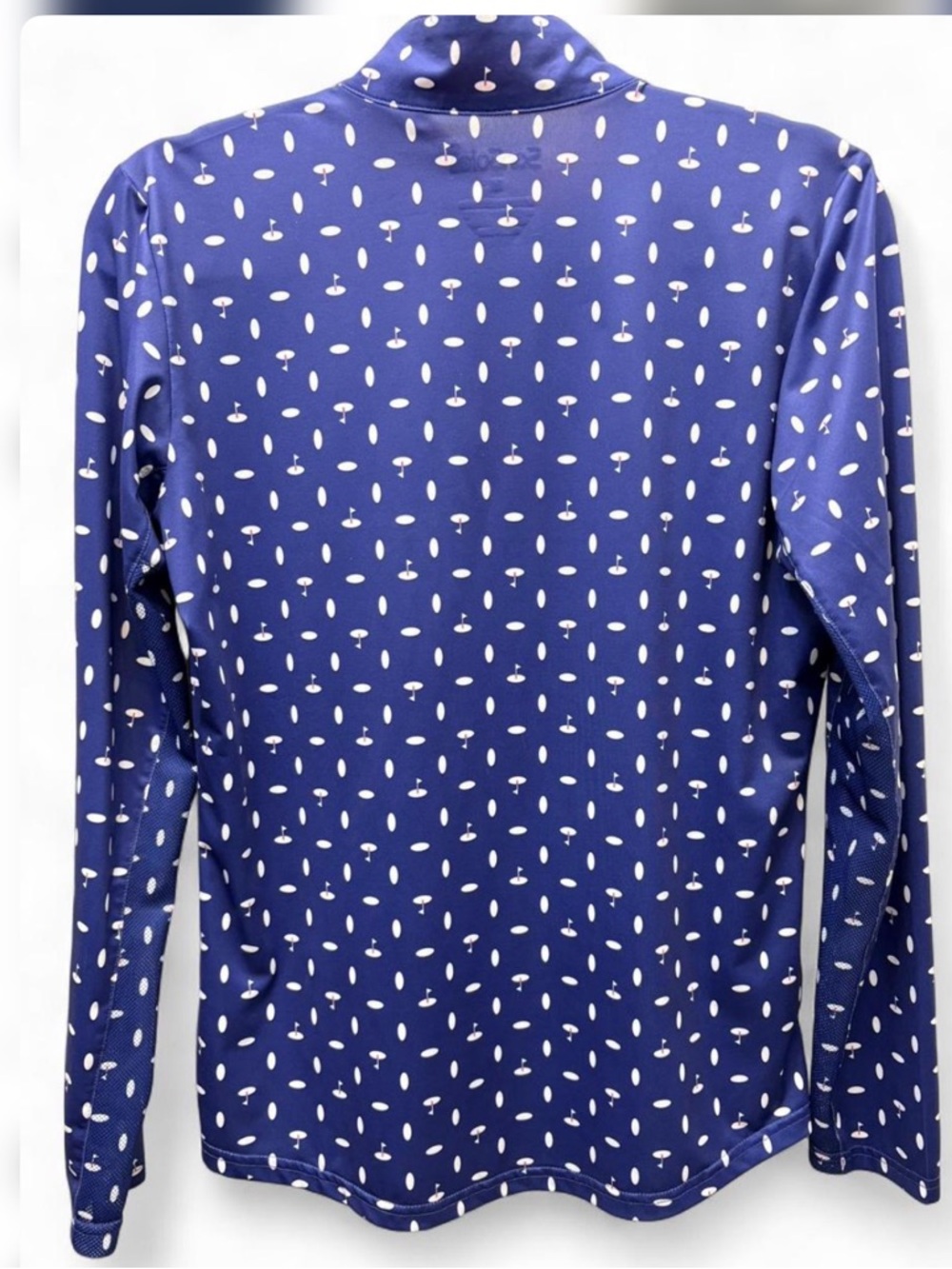 SanSoleil Women’s Navy Quarter-Zip Golf shirt with Red Zip - Picture 3 of 5